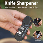Compact multi-functional diamond-coated ceramic knife sharpener durable portable design versatile no battery