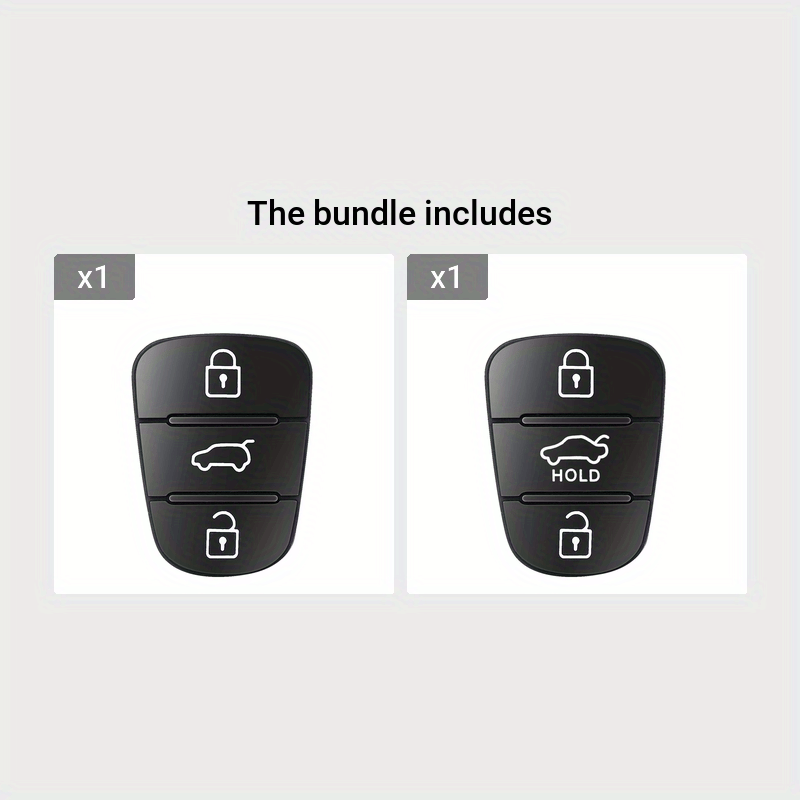 Replacement Rubber Key Shell for Car Remote, 3 Buttons, Black