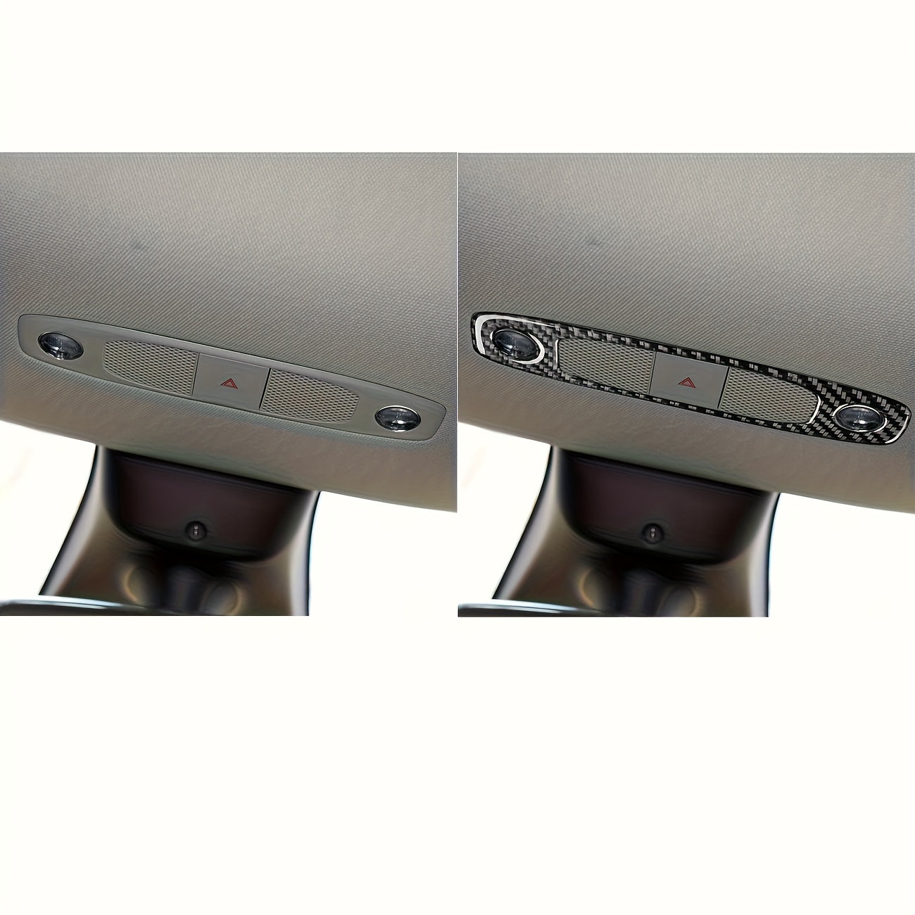 Car Interior Reading Light Control Panel Cover Real Carbon Fiber Decorative Sticker for Tesla Model 3 and Y