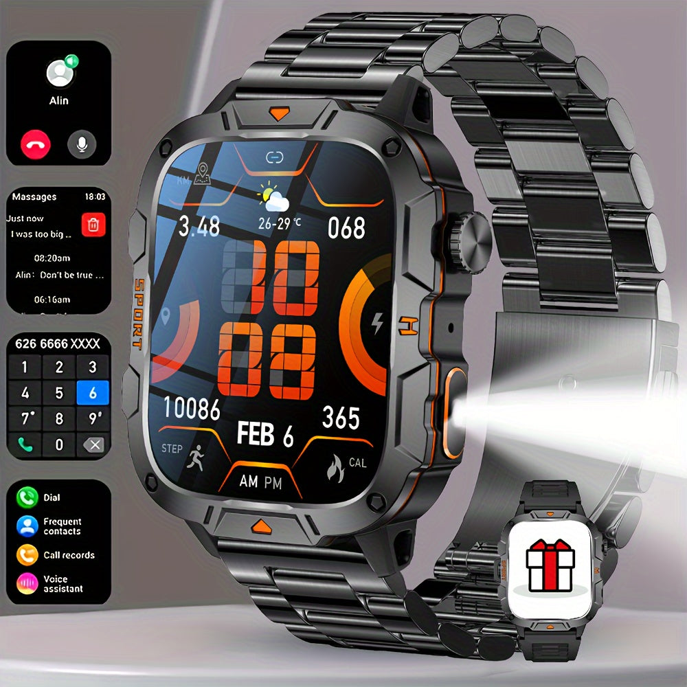 Smartwatch with 4.98cm TFT Display Wireless 5.2 Sleep Detection Music Control Pedometer Calorie Tracker Waterproof IP68