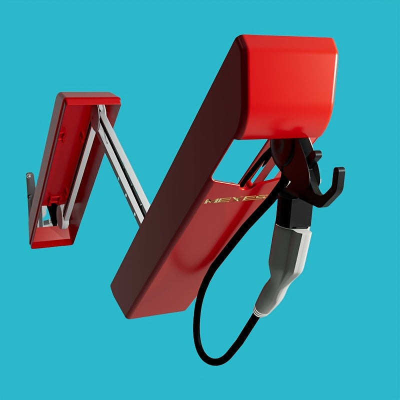 Electric Car Charging Cable Arm Bracket Adjustable Push-Pull Design White Gold Storage Slots