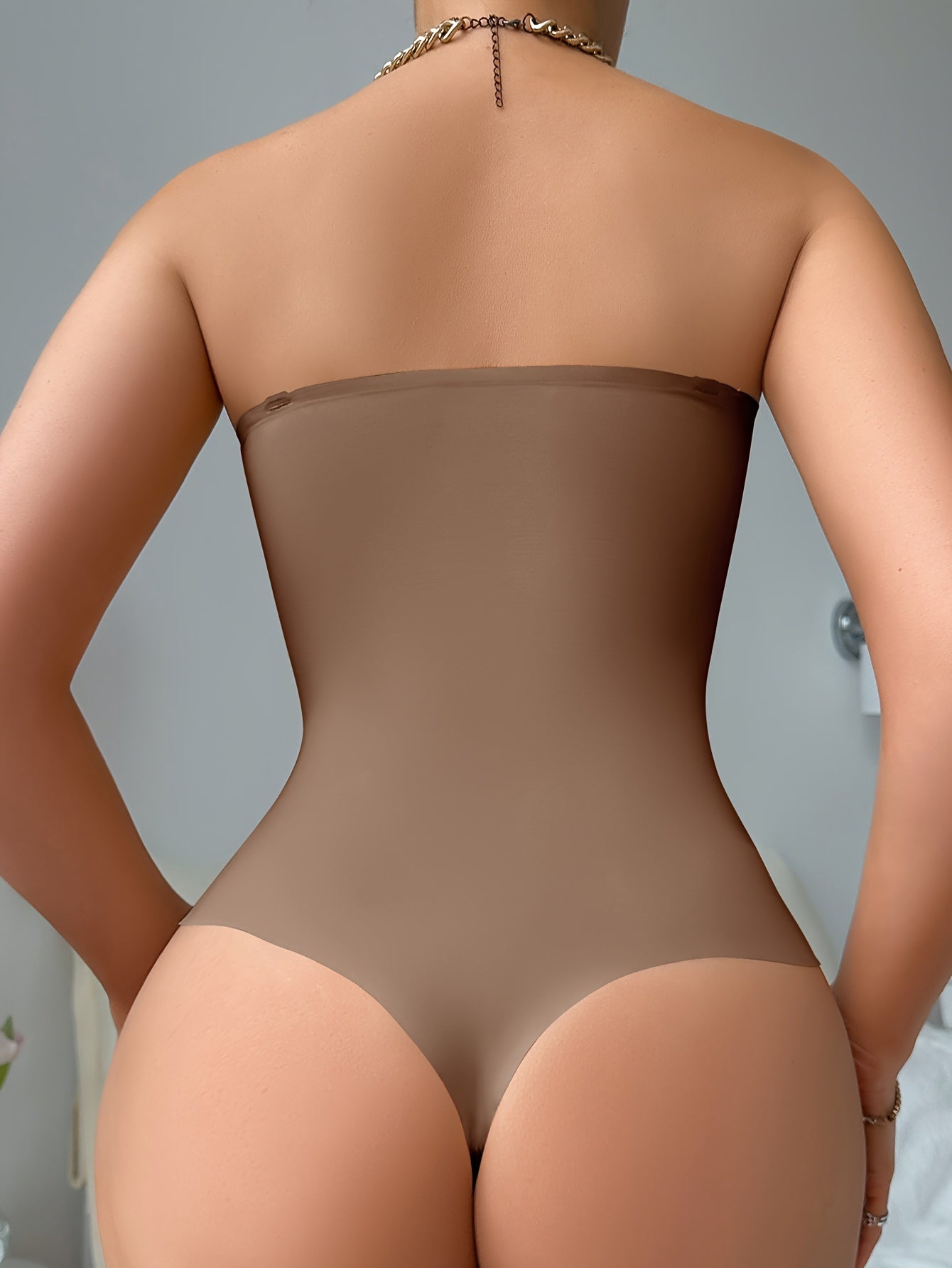 Braless Shaping Bodysuit with Hip Liner for Body Contouring and Seamless Fit