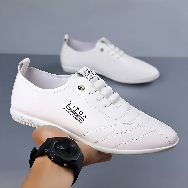 Men's Black Leather Dress Shoes with Round Toe and Lace-Up Closure