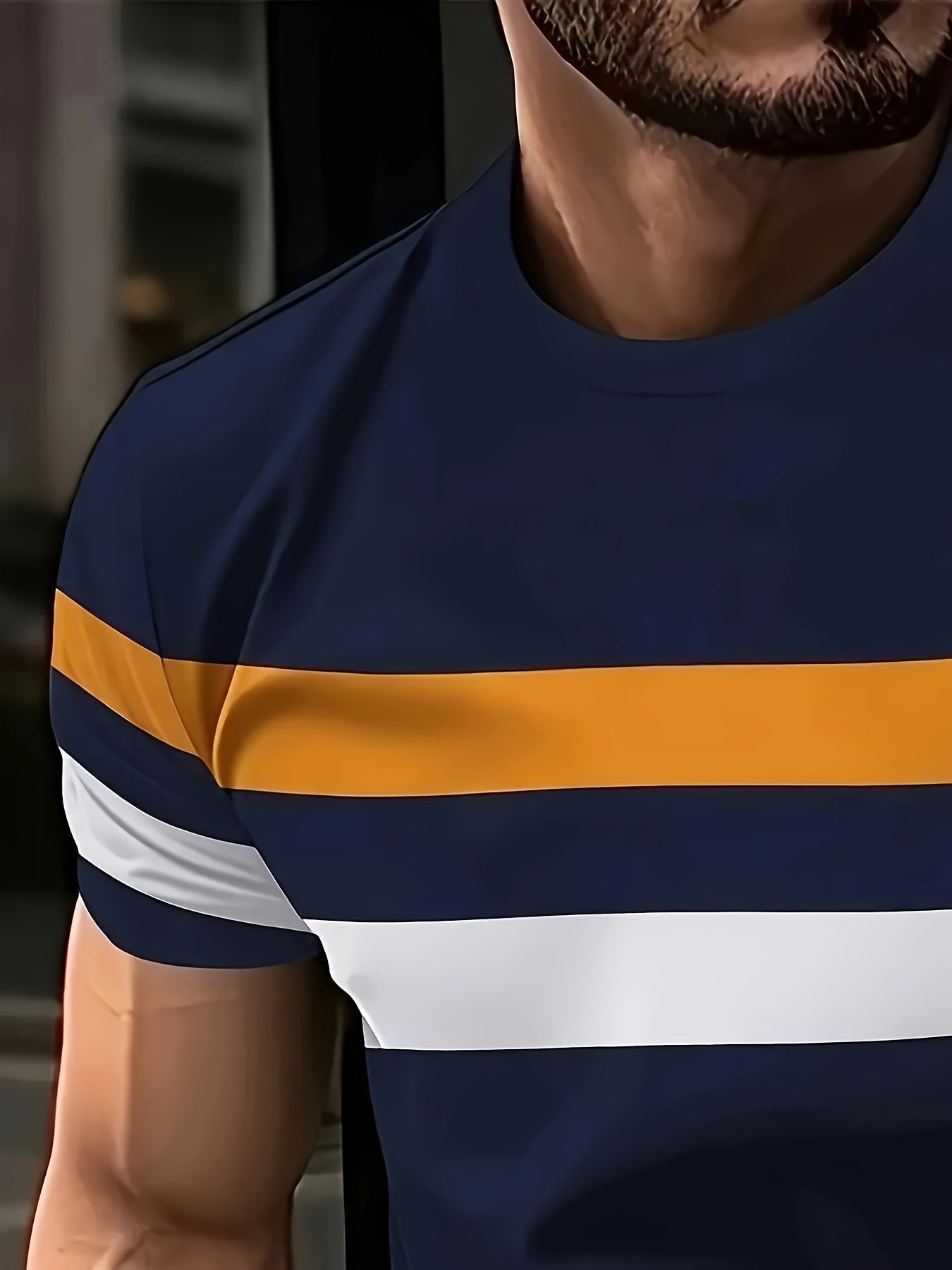 Men's Summer Casual Crew Neck T-Shirt 100% Polyester Knit Breathable Soft Regular Fit