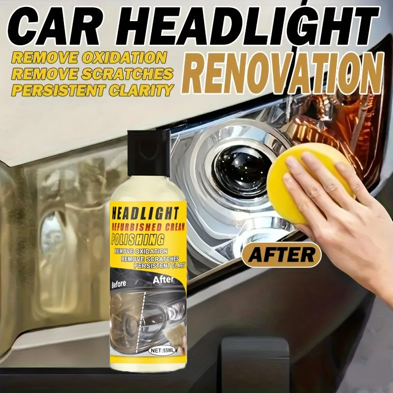Kit de pasta para reparación de faros de coche para luces borrosas, oxidadas o amarillas
