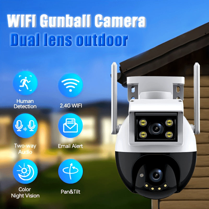 Outdoor Waterproof Wi-Fi Security Camera with Pan Tilt Night Vision Two-Way Audio