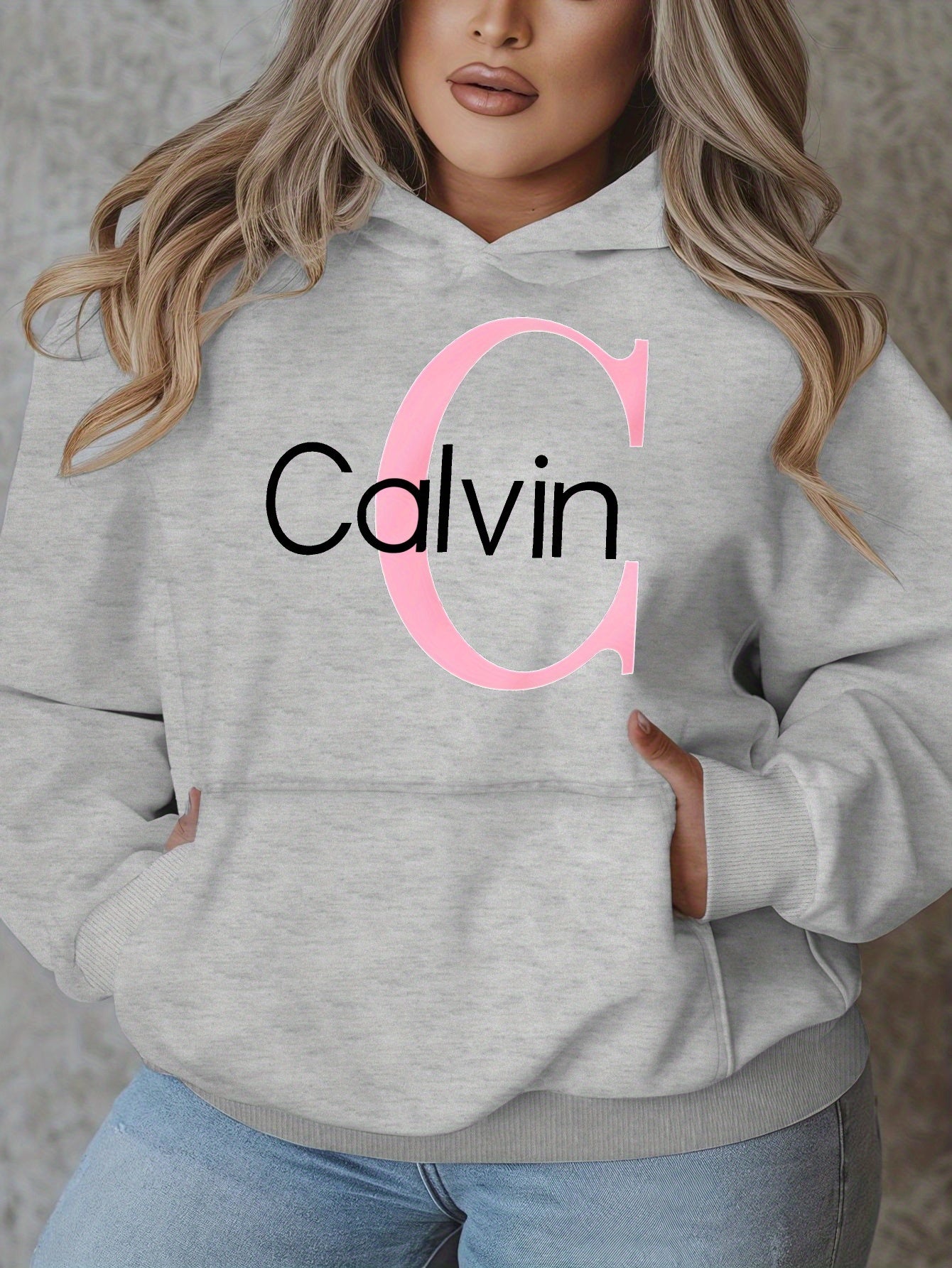 Women's Plus Size Graphic Hoodie Long Sleeve Pullover Beige Fall Winter