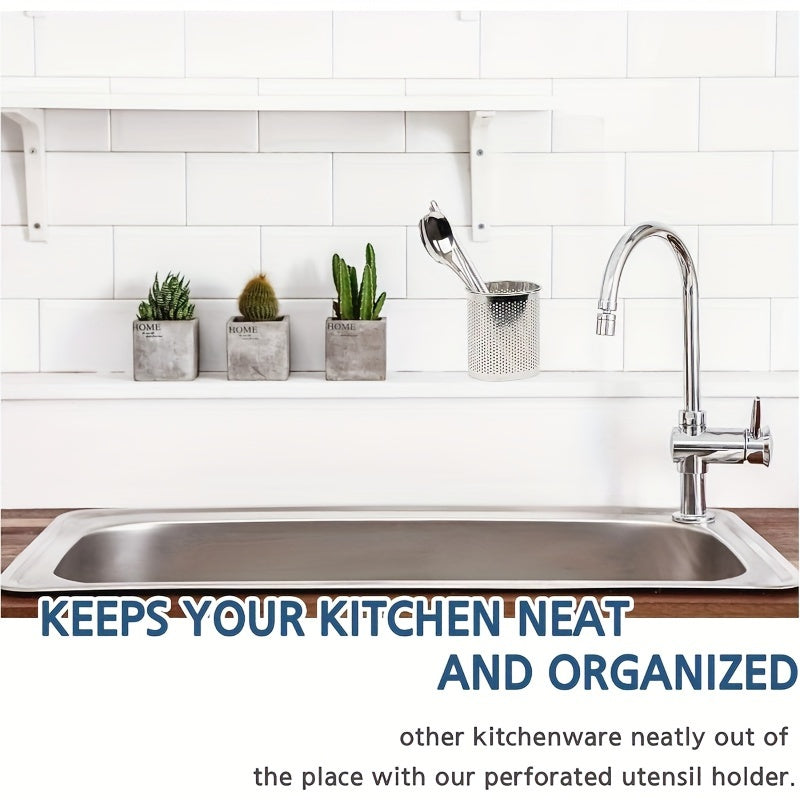 Rust-Resistant Stainless Steel Utensil Holder for Kitchen Cutlery and Chopsticks