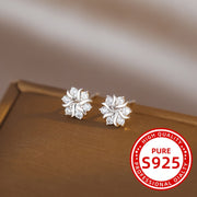 Sterling Silver Snowflake Stud Earrings for Women 1.5g Elegant Jewelry