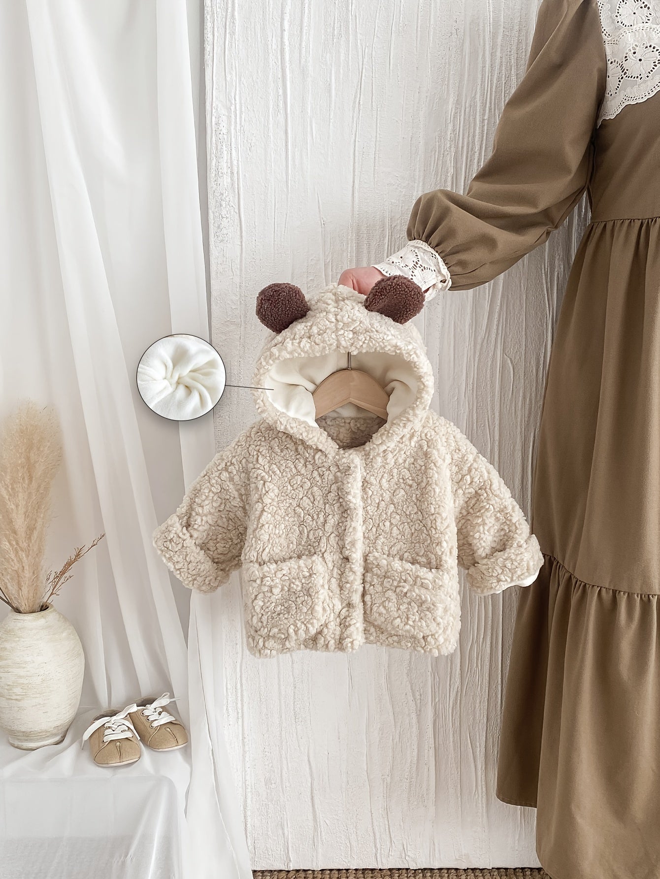 Baby Winter Coat with Hood and Bear Ears for Toddler Girls and Boys