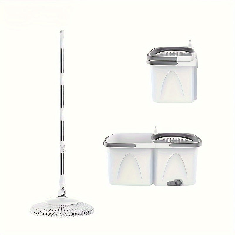 Home Mop and Bucket Set with Rotatable Mop and Double Floor Cleaning System