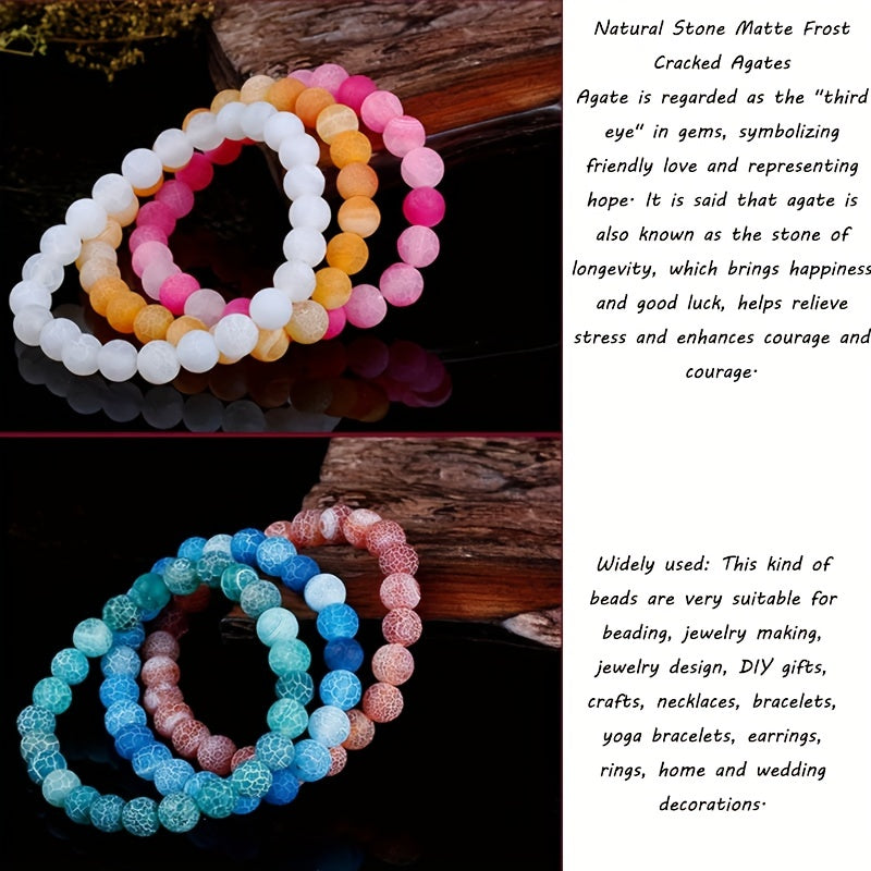 Натуральные яркие матовые агатовые бусины 4/6/8/10 мм для изготовления украшений, браслетов и ожерелий