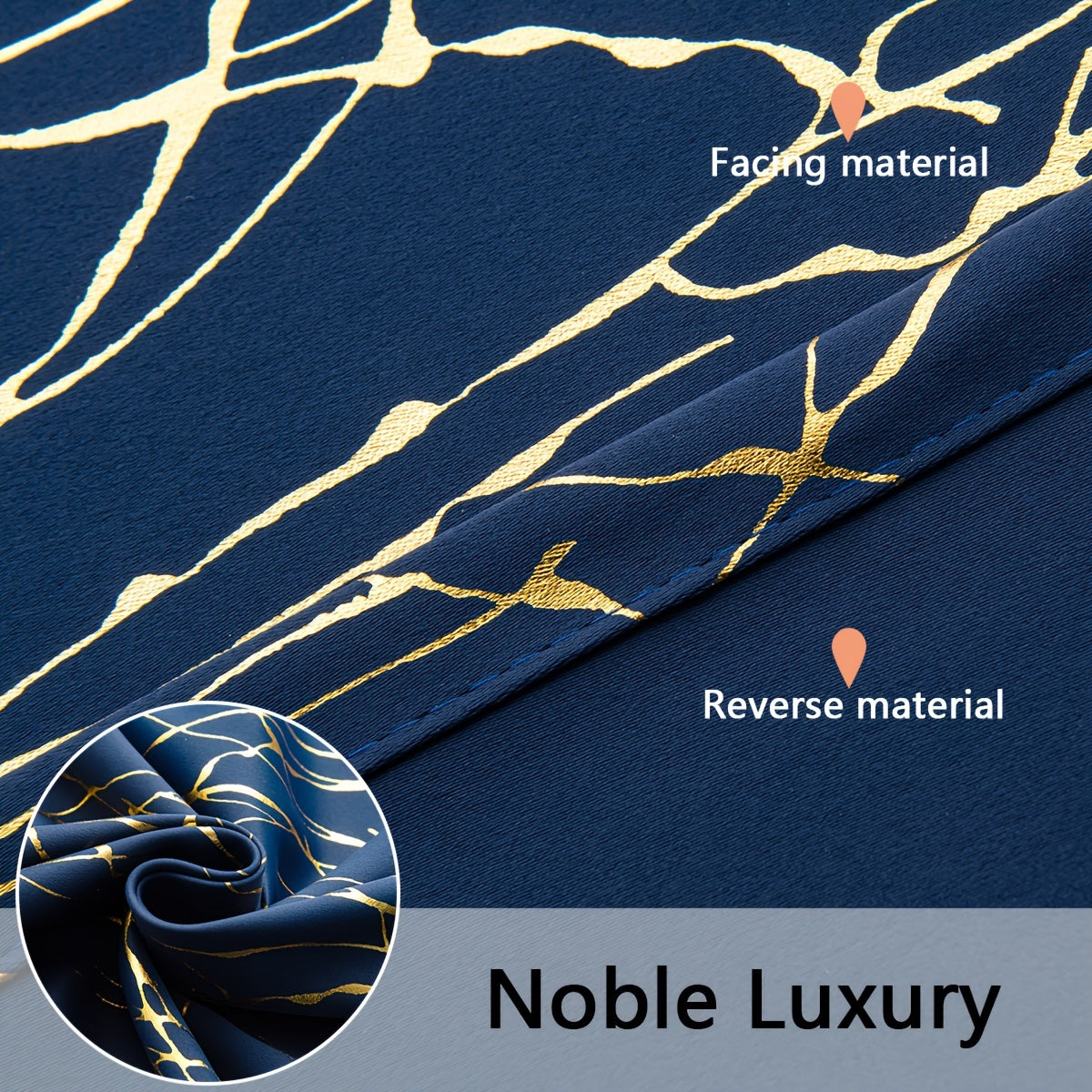 Blackout Curtain with Gold and Silver Tree Branch Pattern for Bedroom Living Room Office