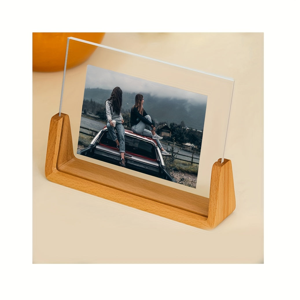 2-Pack U-Shaped Beechwood Collage Picture Frames for Photos 10x15 cm