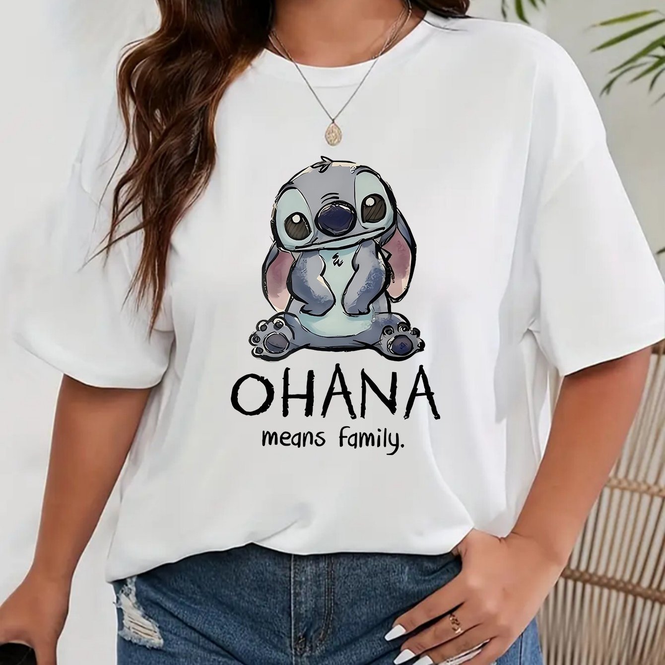 Women's Plus Size Cartoon Print T-Shirt Short Sleeve Round Neck All-Season Comfortable