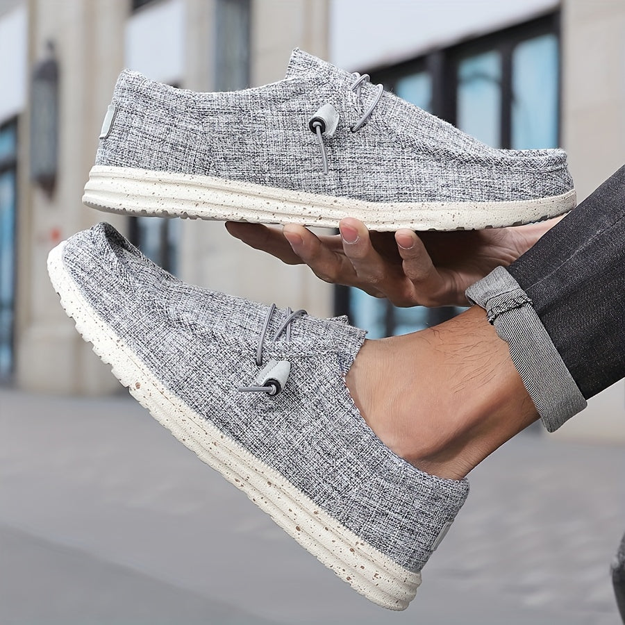 Men's Casual Loafers Breathable Fabric Upper Non-Slip EVA Sole American Flag Accent