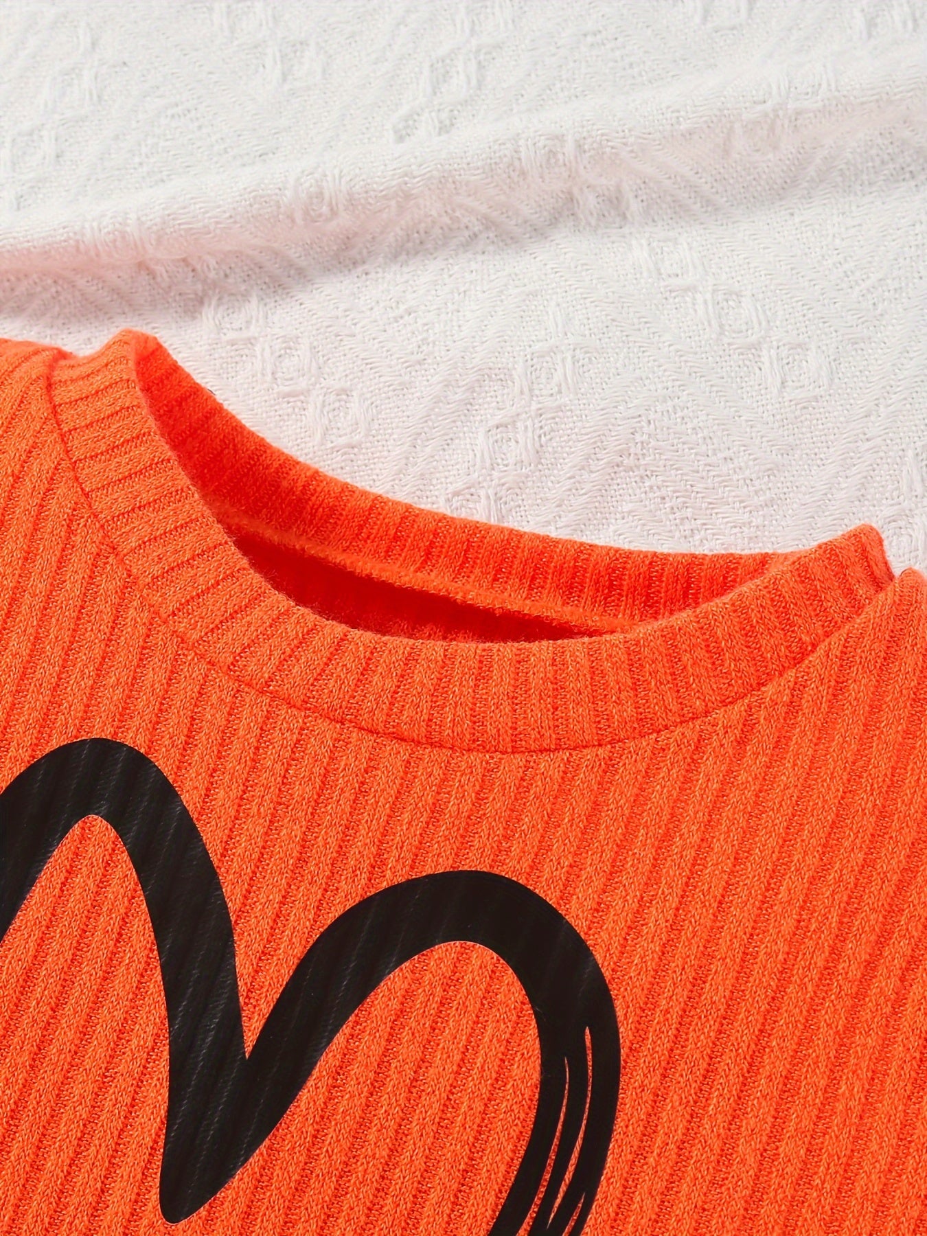 Girls Summer Outfit Set 4 Pieces Heart Print Tank Top and Shorts Polyester Knit Casual