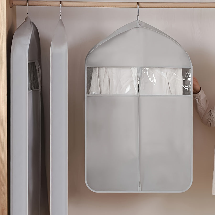 3D Dustproof Garment Cover with Zipper for Suits Dresses Coats Wardrobe Organizer