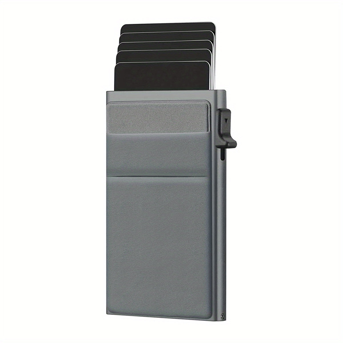 Men's RFID Blocking Card Holder Aluminum Alloy Large Capacity Black