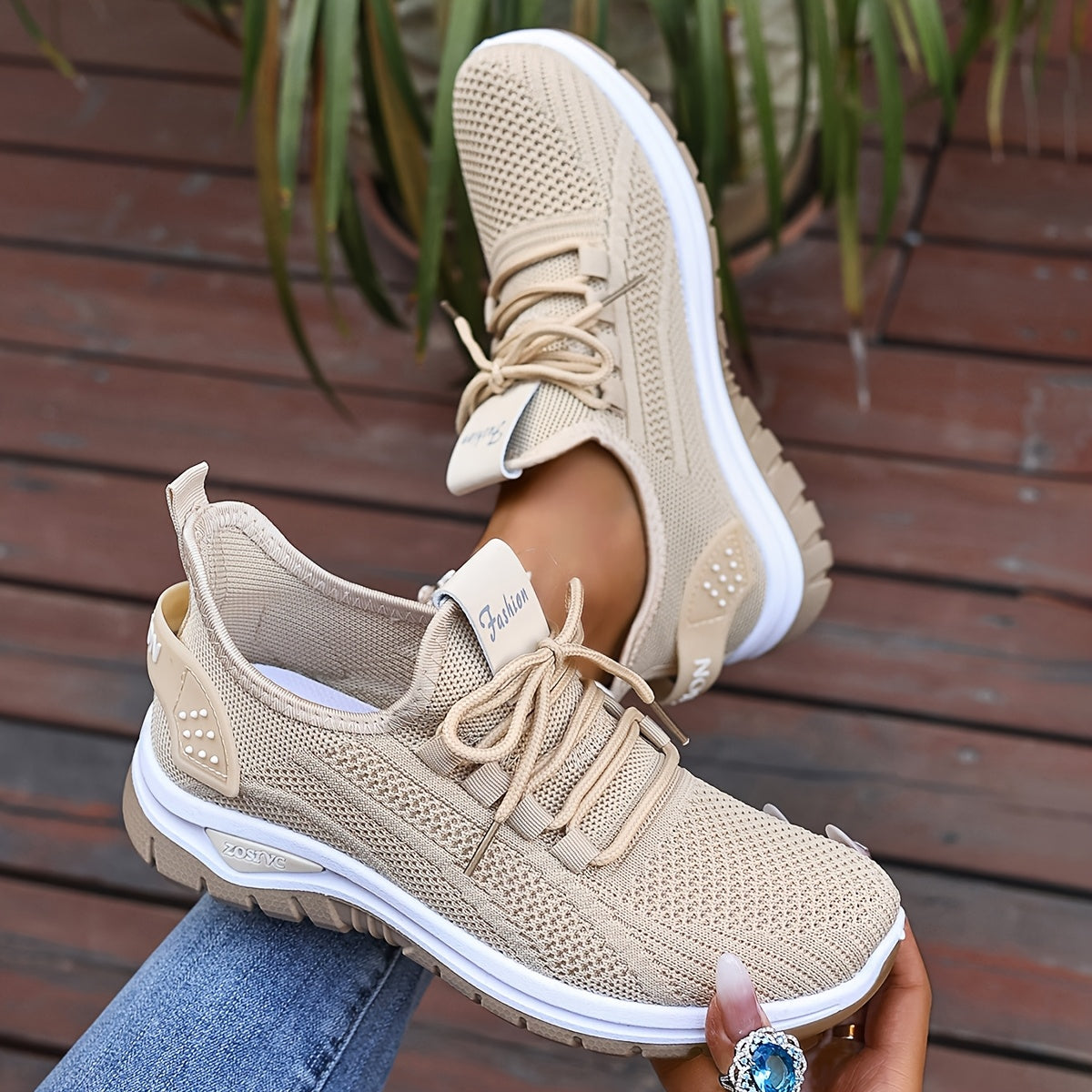 Women's Mesh Sneakers Lightweight Non-Slip Running Shoes White Casual Allseason