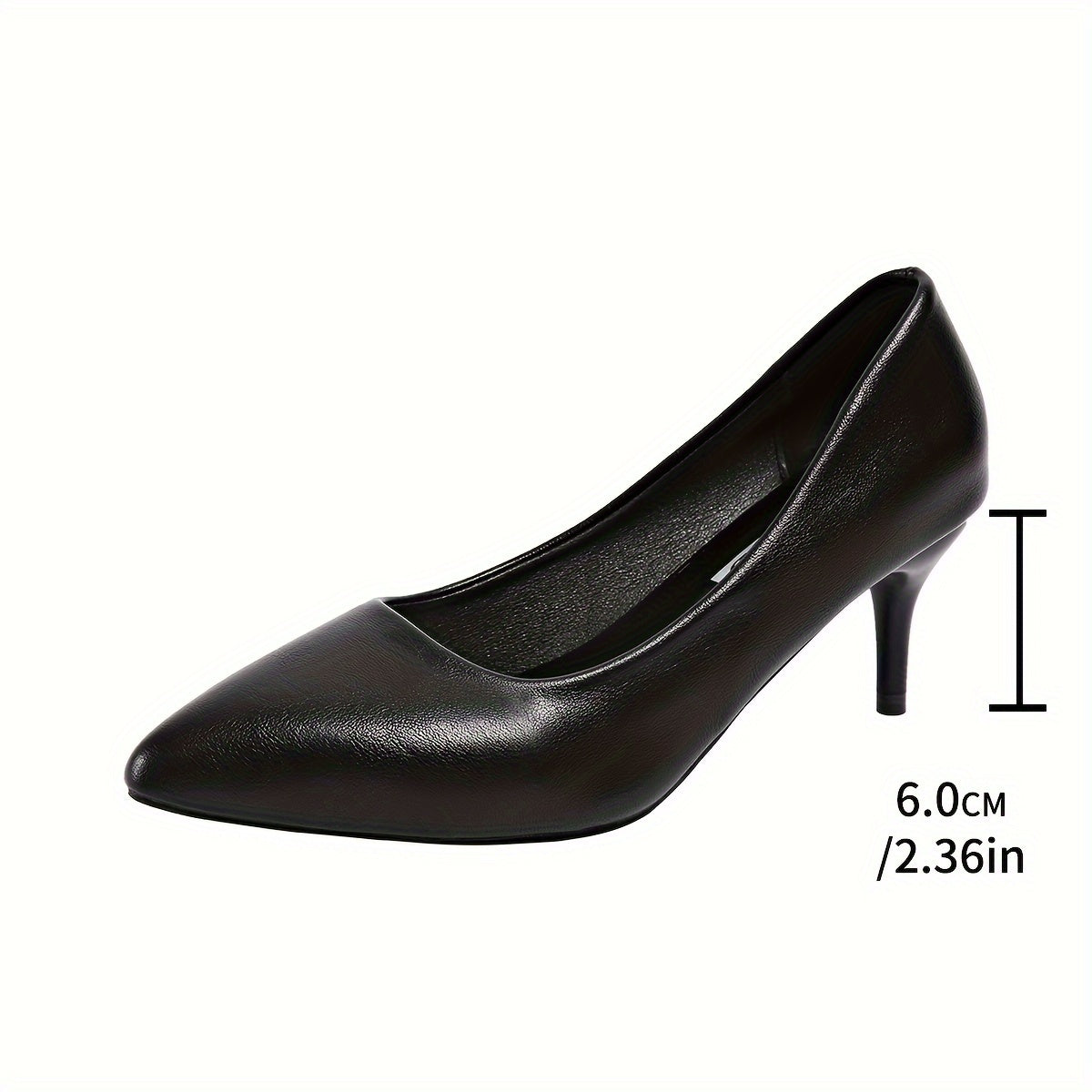 Women Black Matte High Heels Pointed Toe Dress Shoes for Office and Formal