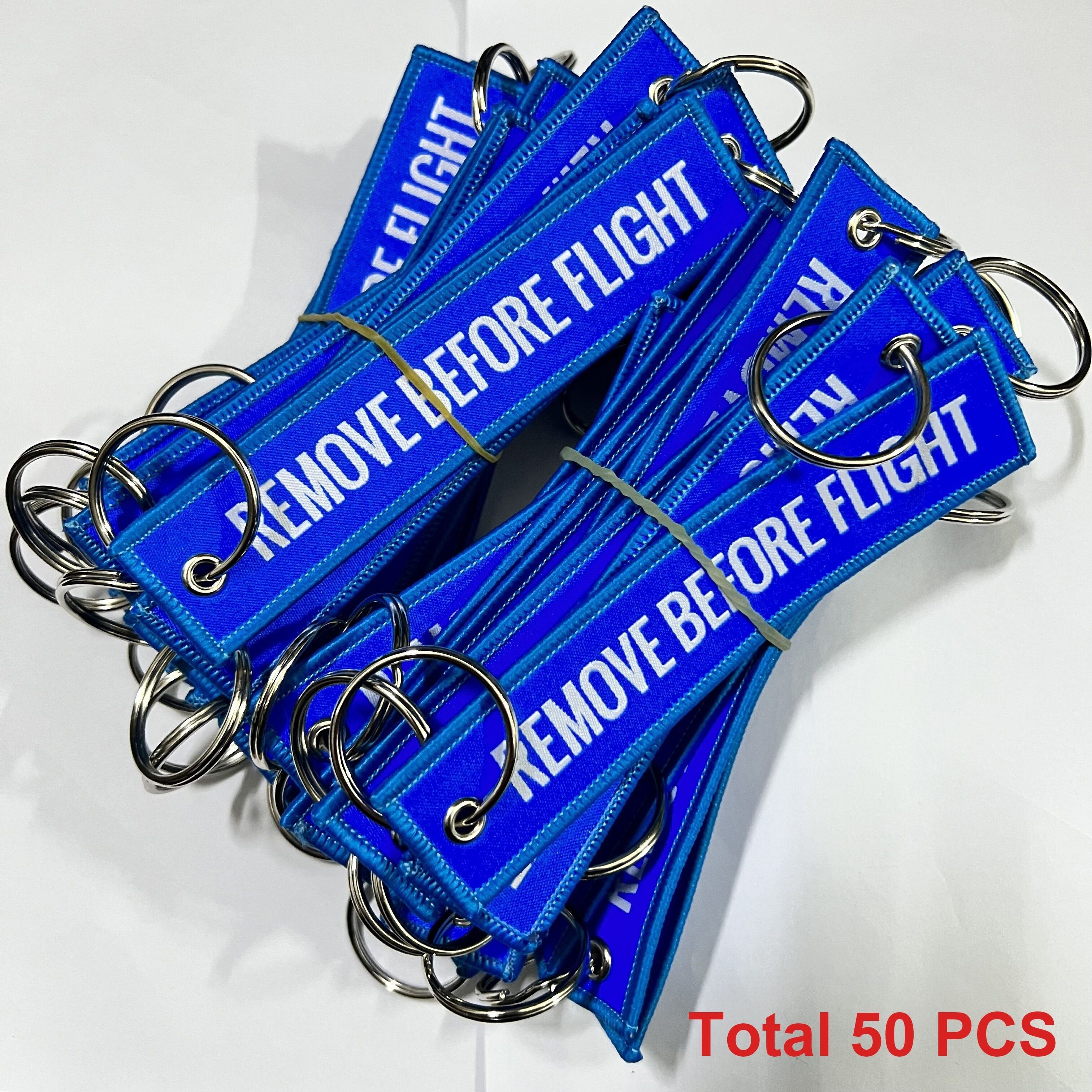 Bundle of 50 Remove Before Flight Woven Keychains for Pilots and Aviation Fans