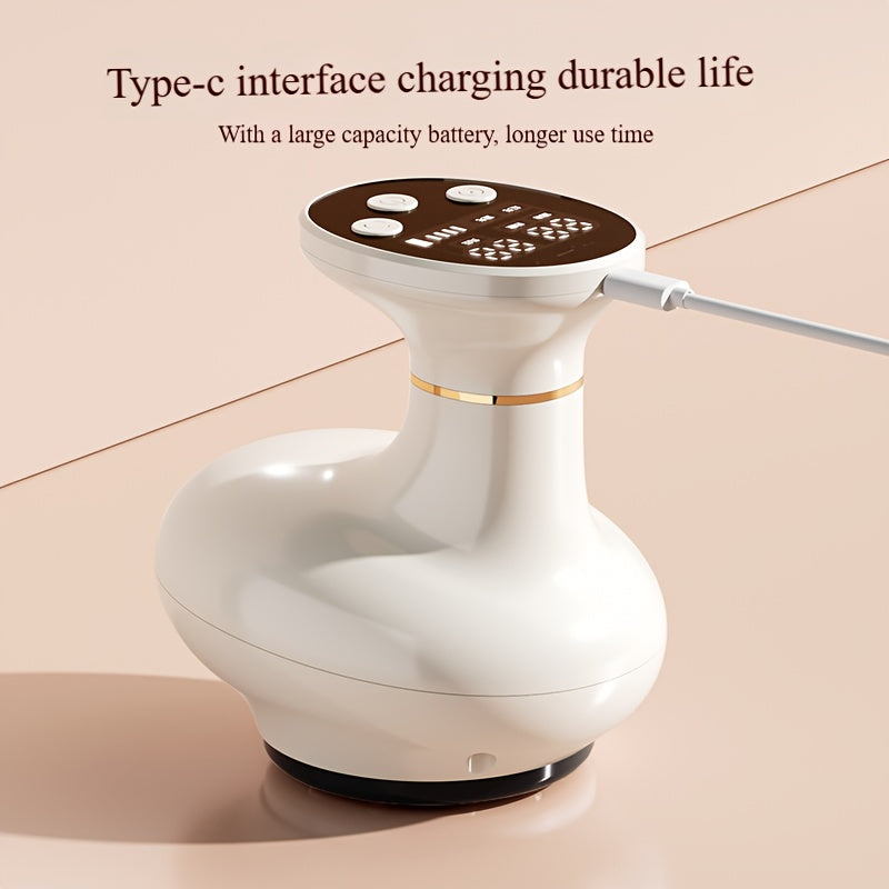 Qayta zaryadlanadigan aqlli vakuum qozon massajchisi, elektr isitish, Gua Sha so'rish qozon funksiyasi va 1200Mah litiy batareyasi bilan.