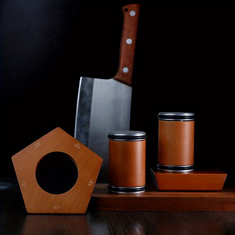 Qorong‘u jigarrang pentagonal qattiqlashtiruvchi tosh, oshxona pichog‘i va asboblar uchun aylanuvchi qattiqlashtiruvchi, barcha po‘lat qattiqliklariga mos keladi.