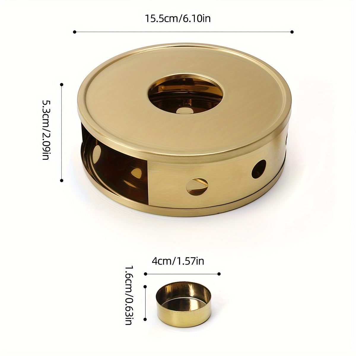 Портативный набор для подогрева чая из нержавеющей стали с подогревом от свечей — идеально подходит для домашнего заваривания и приготовления кофе на открытом воздухе, не требует электричества, включает в себя подогреватель чая и воска
