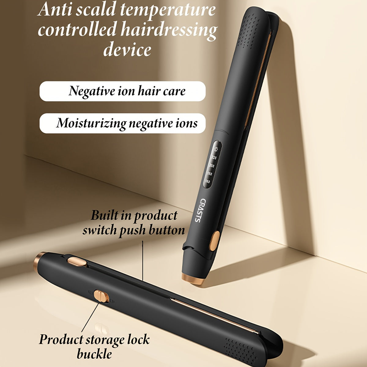 Planchas de pelo de titanio unisex de 32W con función dual para uso en casa y en salón