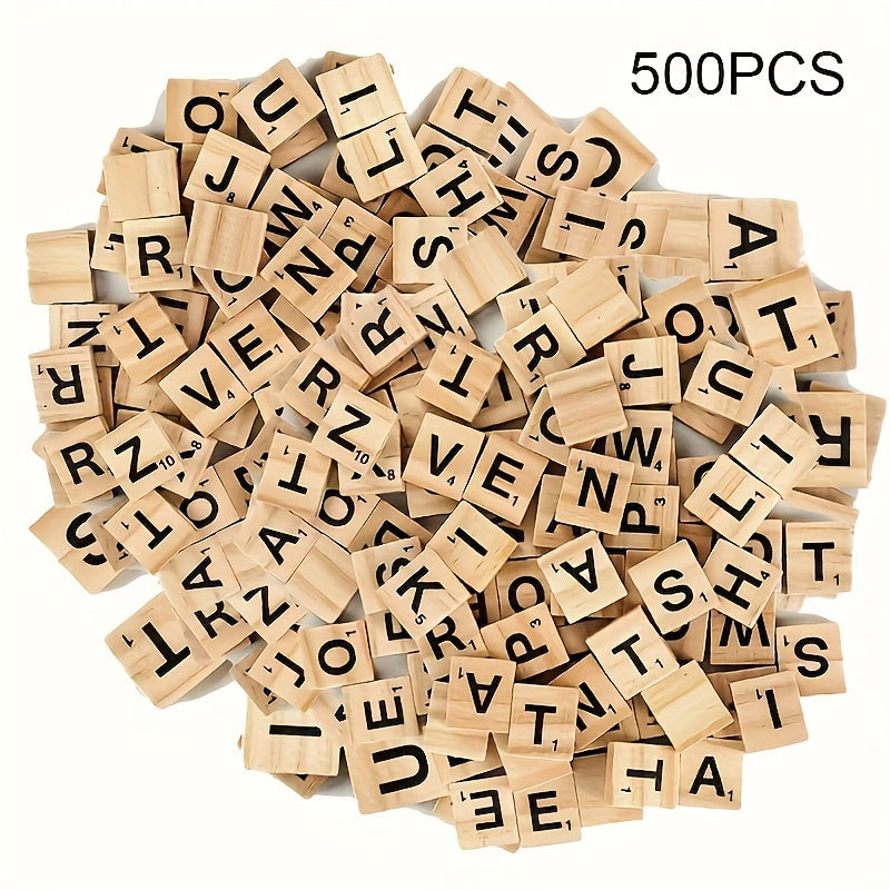 Wooden Letter Tiles Set 52/100/200 Pieces for Crafting Word Games and Coasters