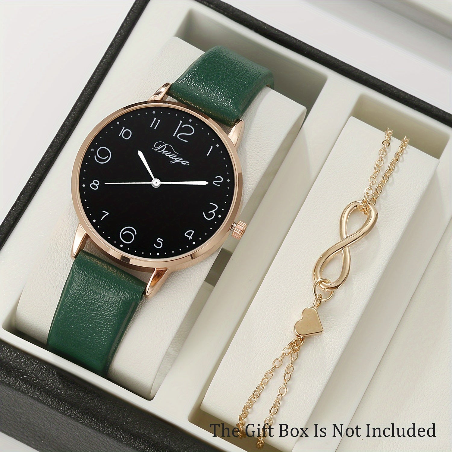 Women's Watch and Heart Bracelet Set Quartz Faux Leather Alloy Case