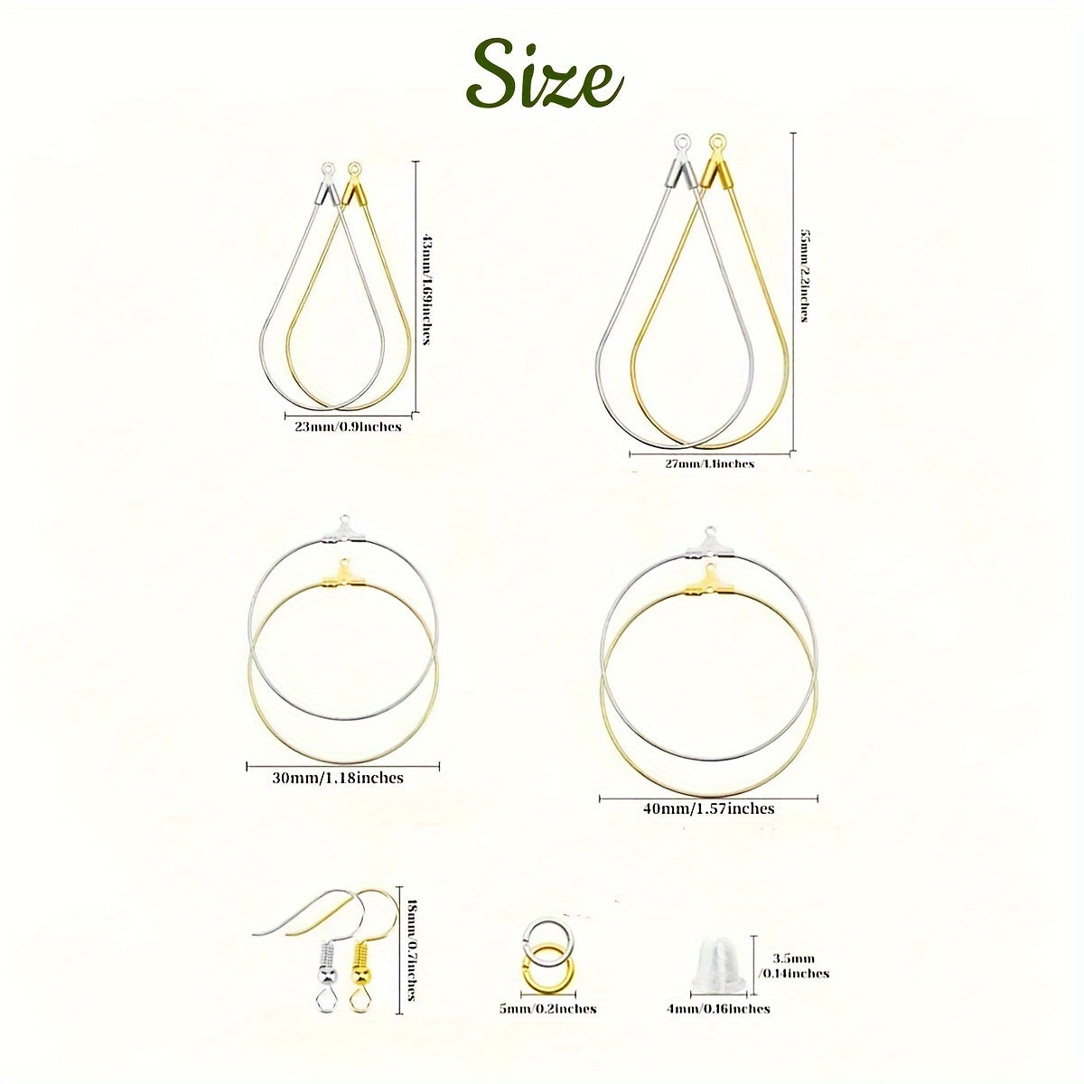 Jewelry Making Kit with 380 Earring Components Bead Hoop Hooks and Supplies