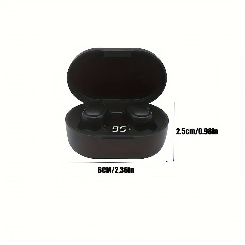 Auriculares inalámbricos intrauditivos deportivos con pantalla LED, carga USB-C, control de medios y micrófono de condensador