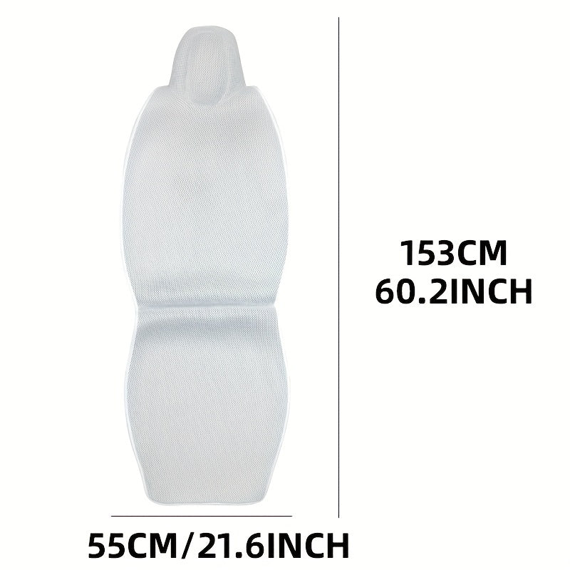 Funda de asiento delantero transpirable de seda de hielo para coche para verano blanco