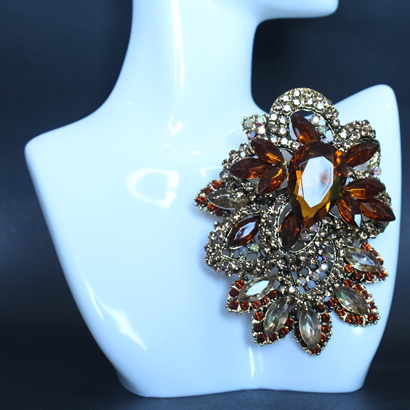 Women's Rhinestone Lapel Pin Sparkling Badge for Dress Sweater Clothing Decor