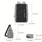 Valentine kuni uchun zamonaviy noutbuk ruksak, kundalik safar va biznes uchun ideal. Kitoblar uchun katta saqlash quvvati bilan uch qismli to'plamni o'z ichiga oladi va sayohat uchun suv o'tkazmaydigan, mustahkam dizaynga ega.