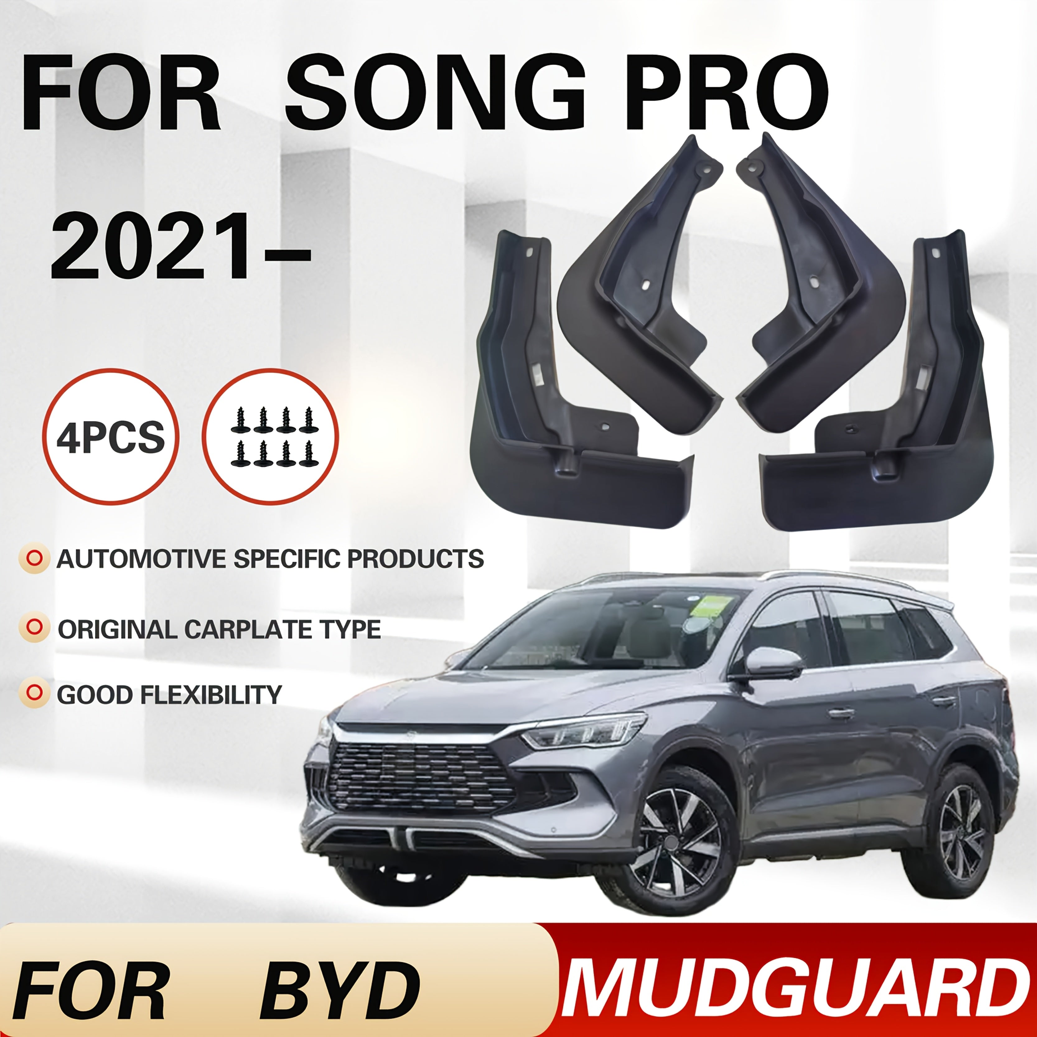 Guardabarros de coche de plástico de 4 piezas, delanteros y traseros, para sedán