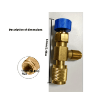 Air Conditioner Safety Valve for R22 Refrigerant Copper Flow Control Valve