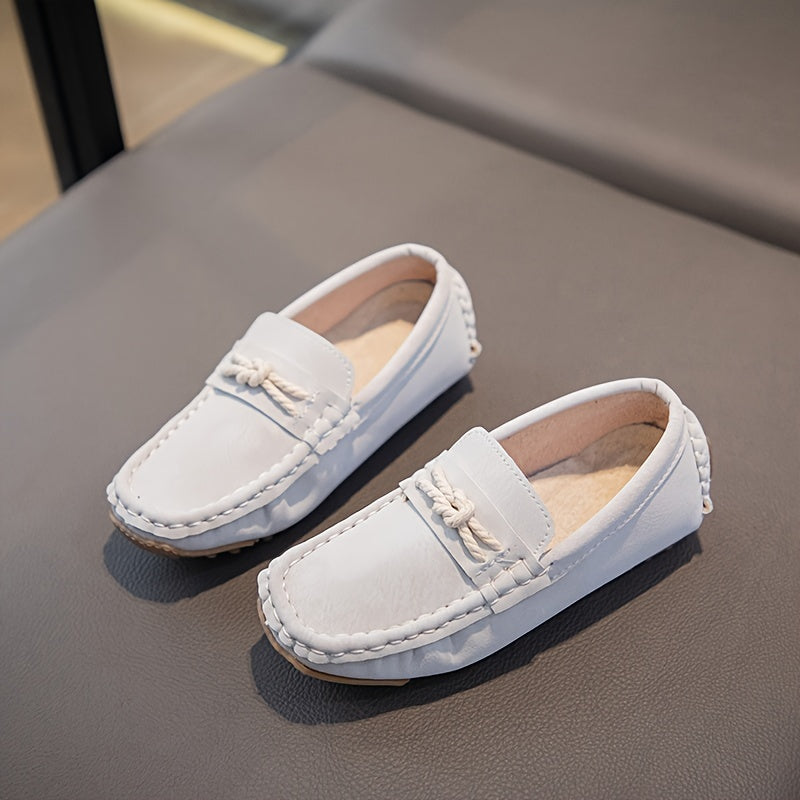 Kids Boys Casual Low Top Slip-On Shoes with Bow for Ages 14 and Under