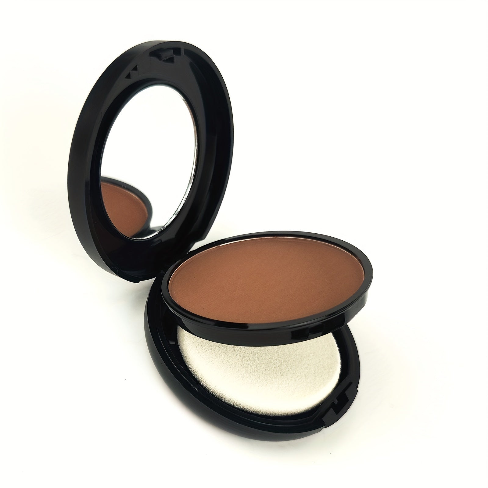 Polvo prensado mate para mujer, resistente al agua, cobertura total para piel oscura