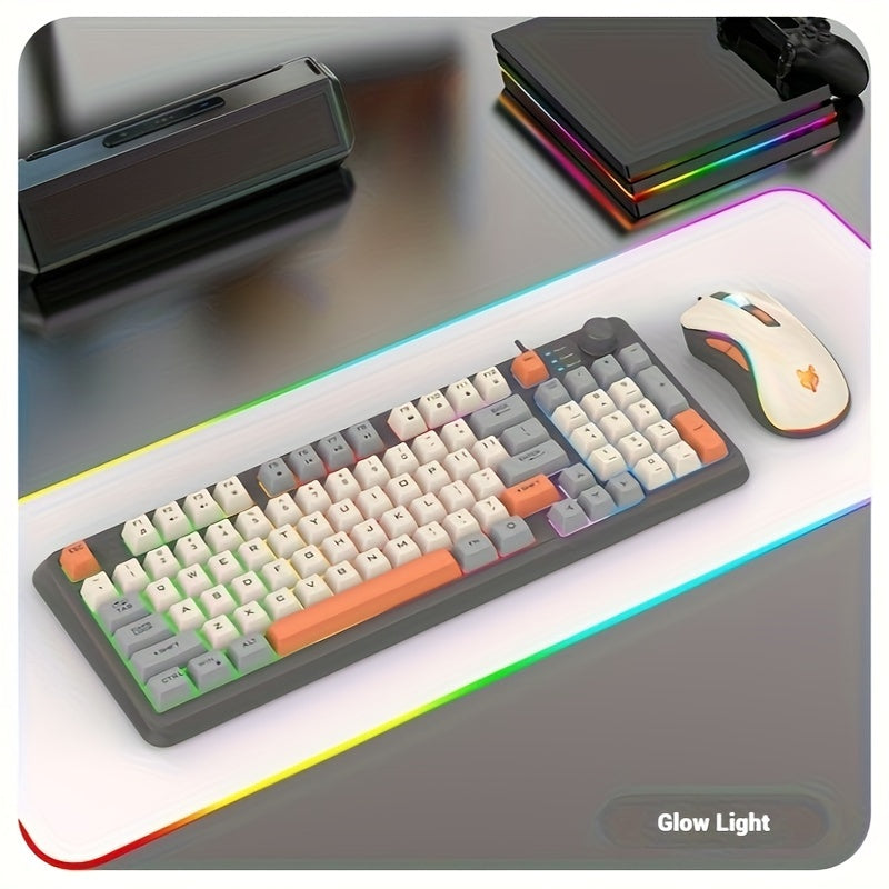 94-Key Mechanical Gaming Keyboard and Mouse Combo RGB Backlit Wired Lightweight