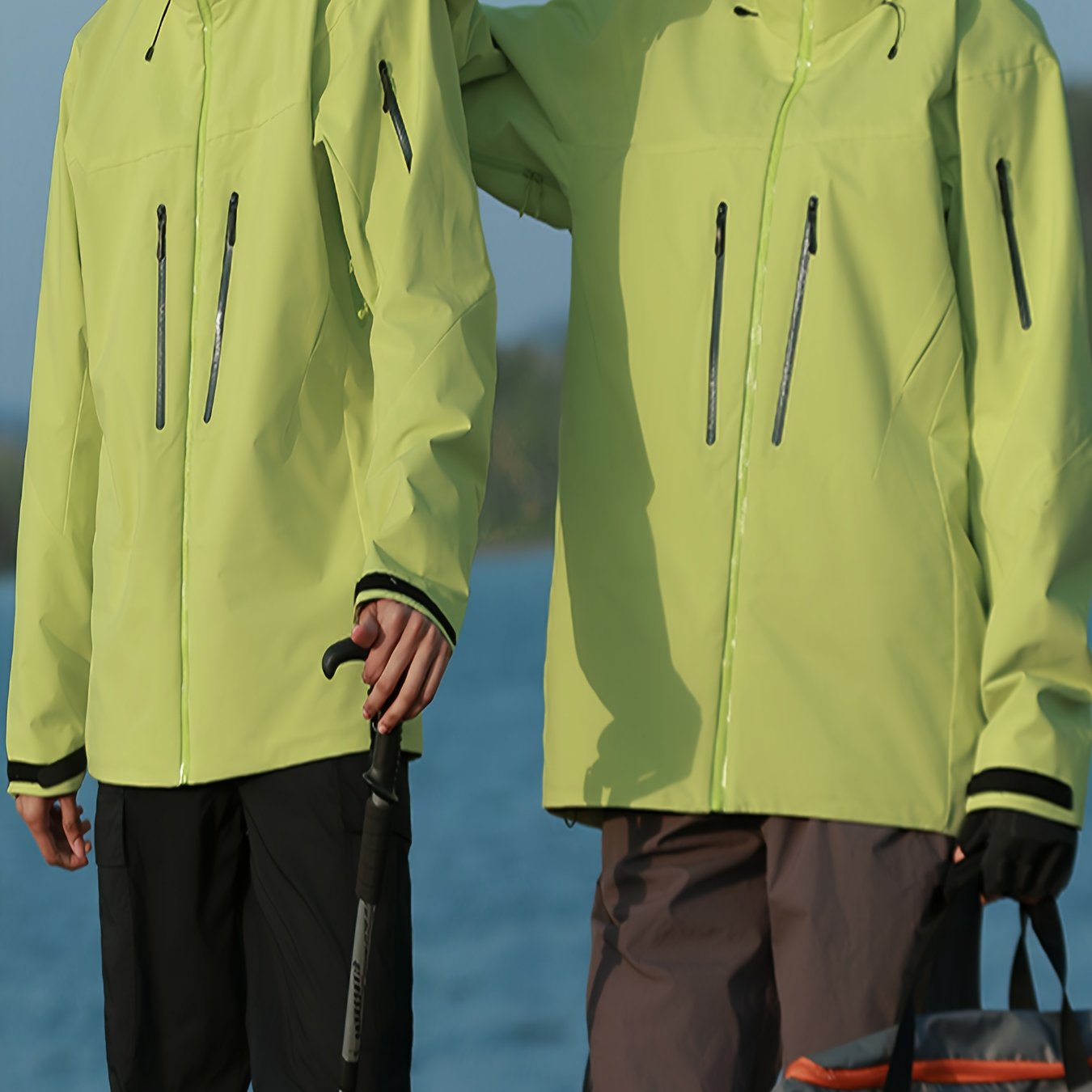 Women's Yellow Hooded Winter Jacket with Zippered Pockets and Drawstring