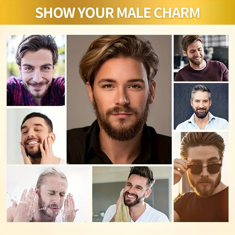 Kit de cuidado de barba para hombres con suero de crecimiento y cepillo, hidratante, sin alcohol