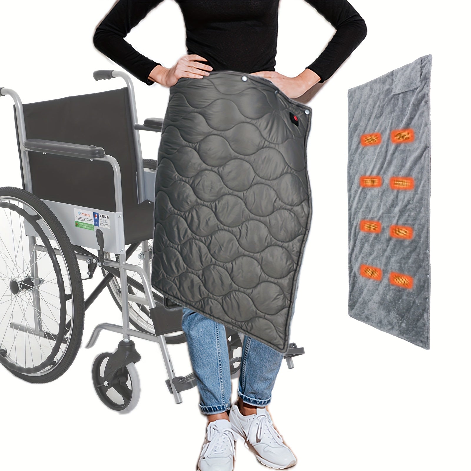 Portable USB Heated Shawl Blanket Wearable Fleece Throws for Travel Camping