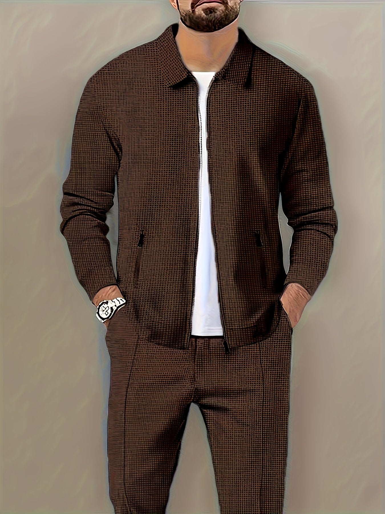 Men's Polyester Sports Suit Set for Outdoor Activities and Festive Occasions