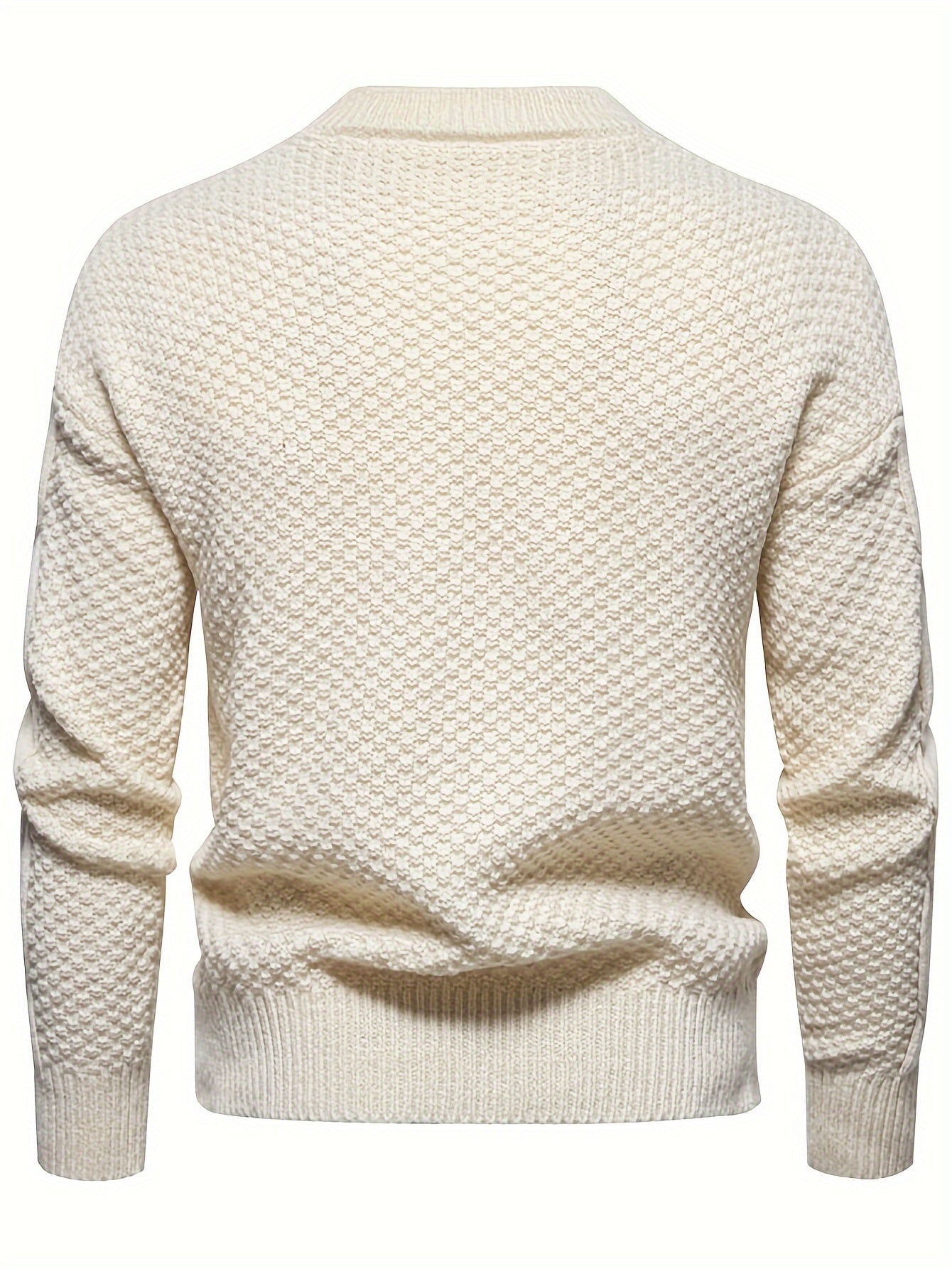 Мужской свитер с плотным аргайл-узором большого размера, с длинными рукавами, круглый вырез, осень-зима, повседневный