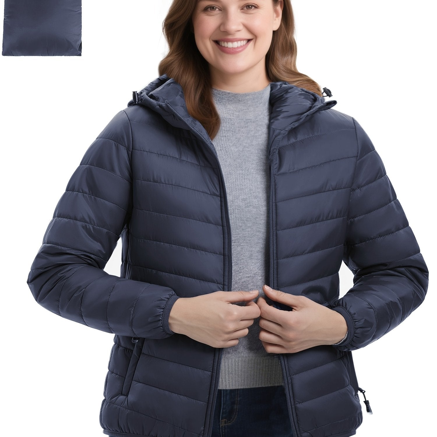 Women's Lightweight Packable Quilted Puffer Jacket with Hood Pink Winter Coat