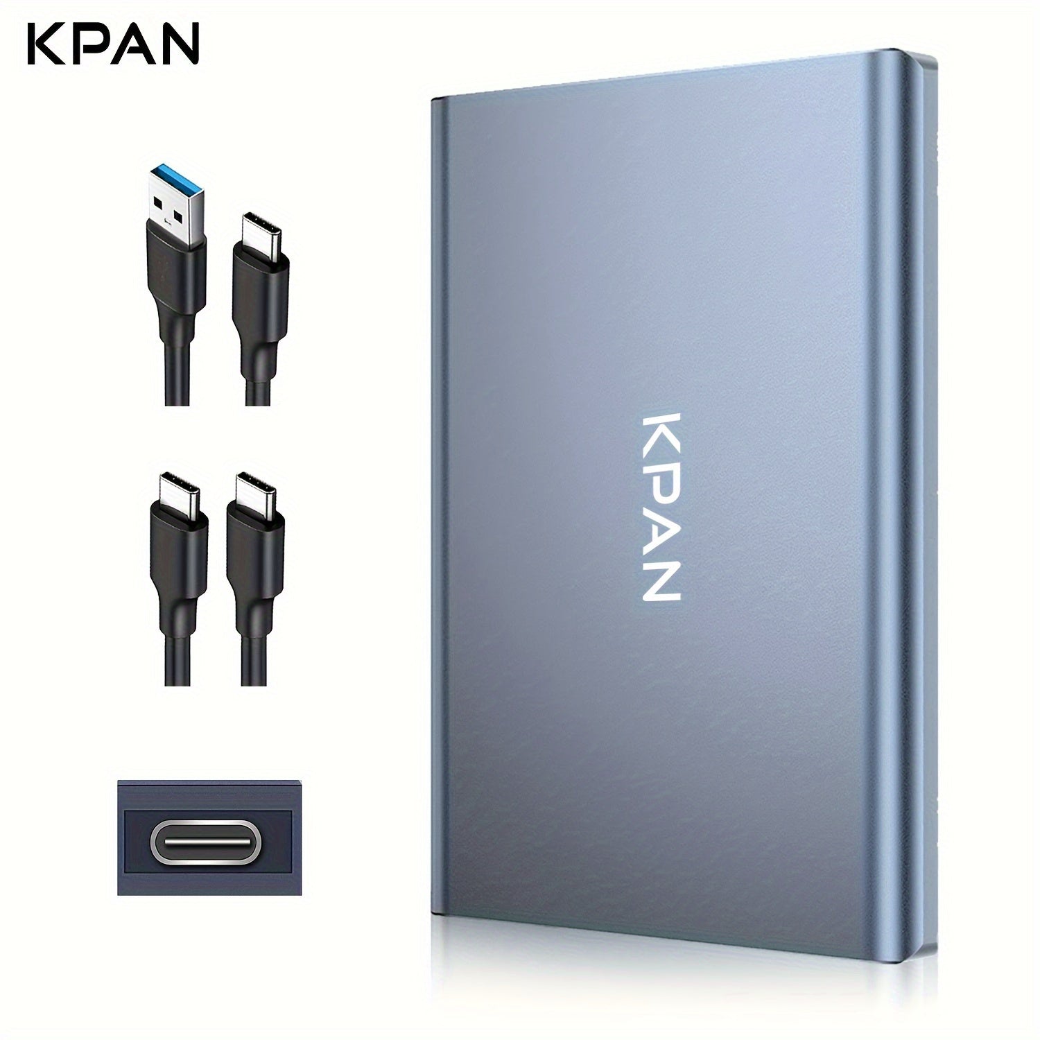 KPAN Portativ USB 3.0 Tashqi Qattiq Disk yuqori tezlikda ma'lumot uzatish uchun, katta sig'im (1TB/500GB/320GB), shaxsiy kompyuterlar, noutbuklar, smartfonlar va boshqalar bilan mos keladi.