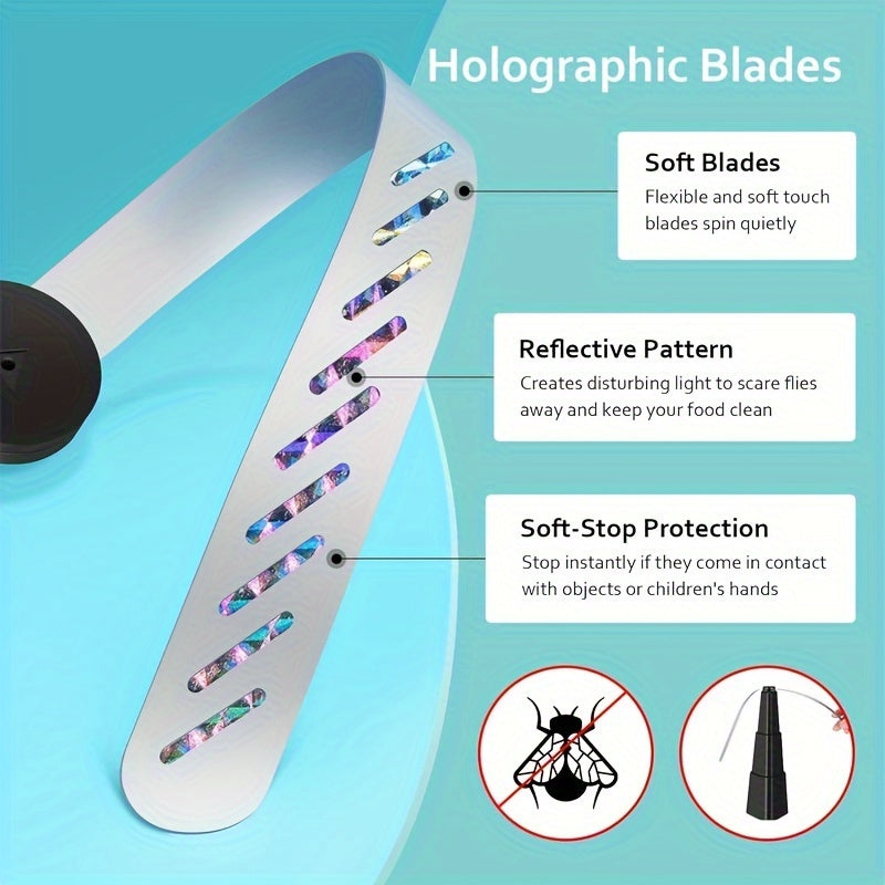 Portable Battery-Operated Fly Repellent Fan ABS Tabletop Pest Control for Indoor Outdoor